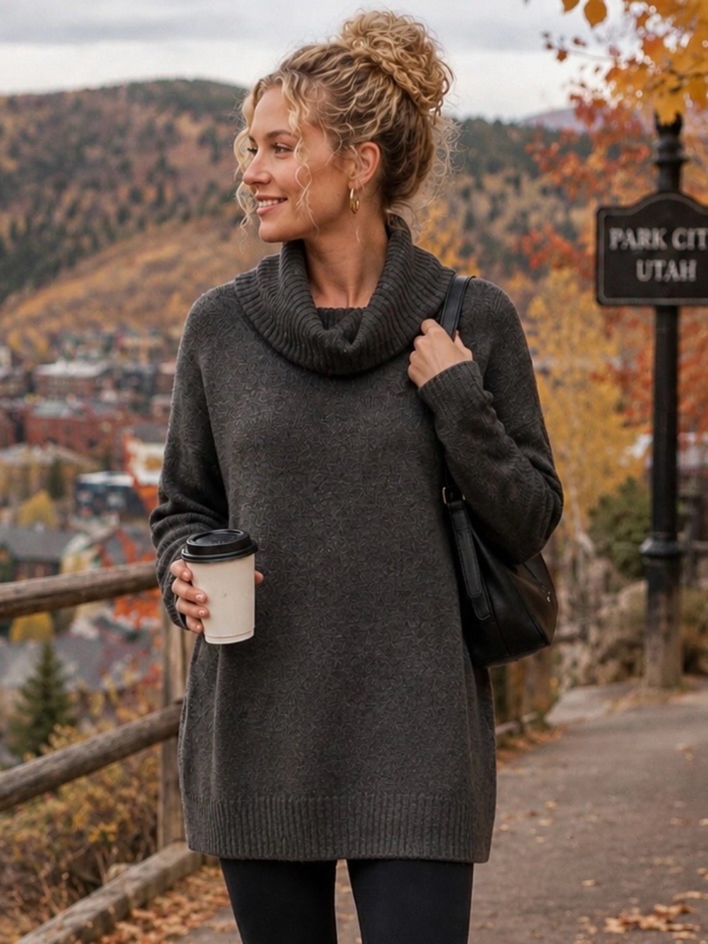Banana Republic Charcoal Cowl Neck Sweater